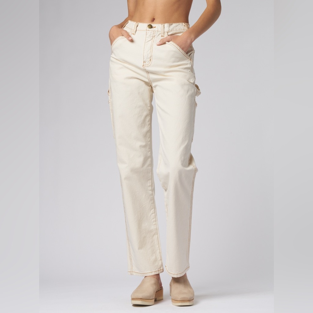 SONG Cream Straight-Leg Jeans